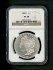 1881 S US Morgan Silver Dollar $1.00 $1 NGC MS 63 UNC Bright White Orig Surfaces