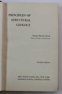 1953 Principles of Structural Geology Nevin, Charles Merrick + 4 Plate Pages 