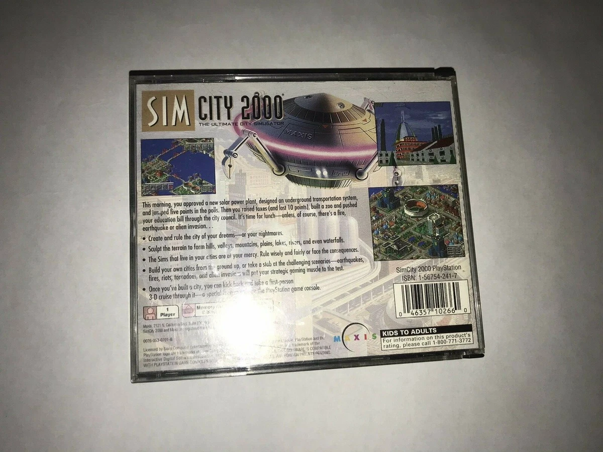 Sim City playstation one game with case and booklet eBay