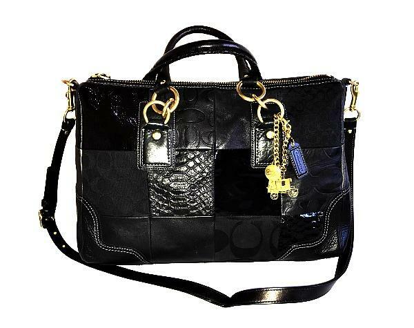 Nice Coach Ltd Ed Hamptons Blk Patchwork Gallery Tote Bag Purse