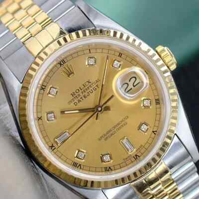 Rolex Datejust 16233 Two-Tone 18K Gold SS Champagne 8+2 Dial