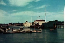 Chrome Postcard Portland Maine Harbor 1964