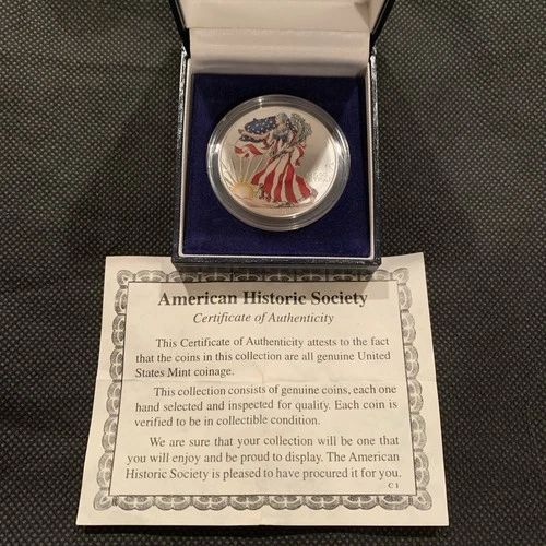 1999-P U.S. AMERICAN SILVER EAGLE BU DOLLAR - COLORIZED!