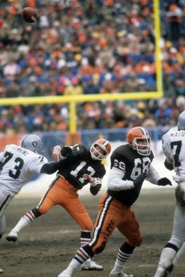 Playoffs Cleveland Browns QB Brian Sipe in action passing vs Oakla- Old Photo