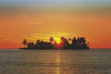 Poster Studio B - Sunny Island Sunset Ocean Sea View 24x36" NEW Wall Art CJ2612