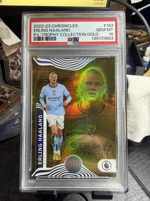 2022-23 Chronicles Erling Haaland Gold Trophy Collection PSA 10 /10  WORLD CUP!!