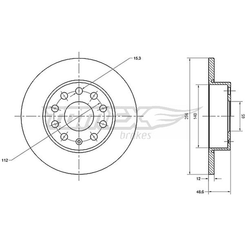TOMEX brakes - Pastiglie+dischi Freno (asse Posteriore) per Seat Toledo Iii Monovolume 06-09 2 - Miniatura 4