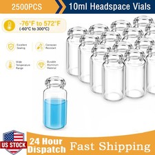 2500pcs 10ml Clear Borosilicate Glass Vials 20mm Crimp Top Headspace Sample Vial