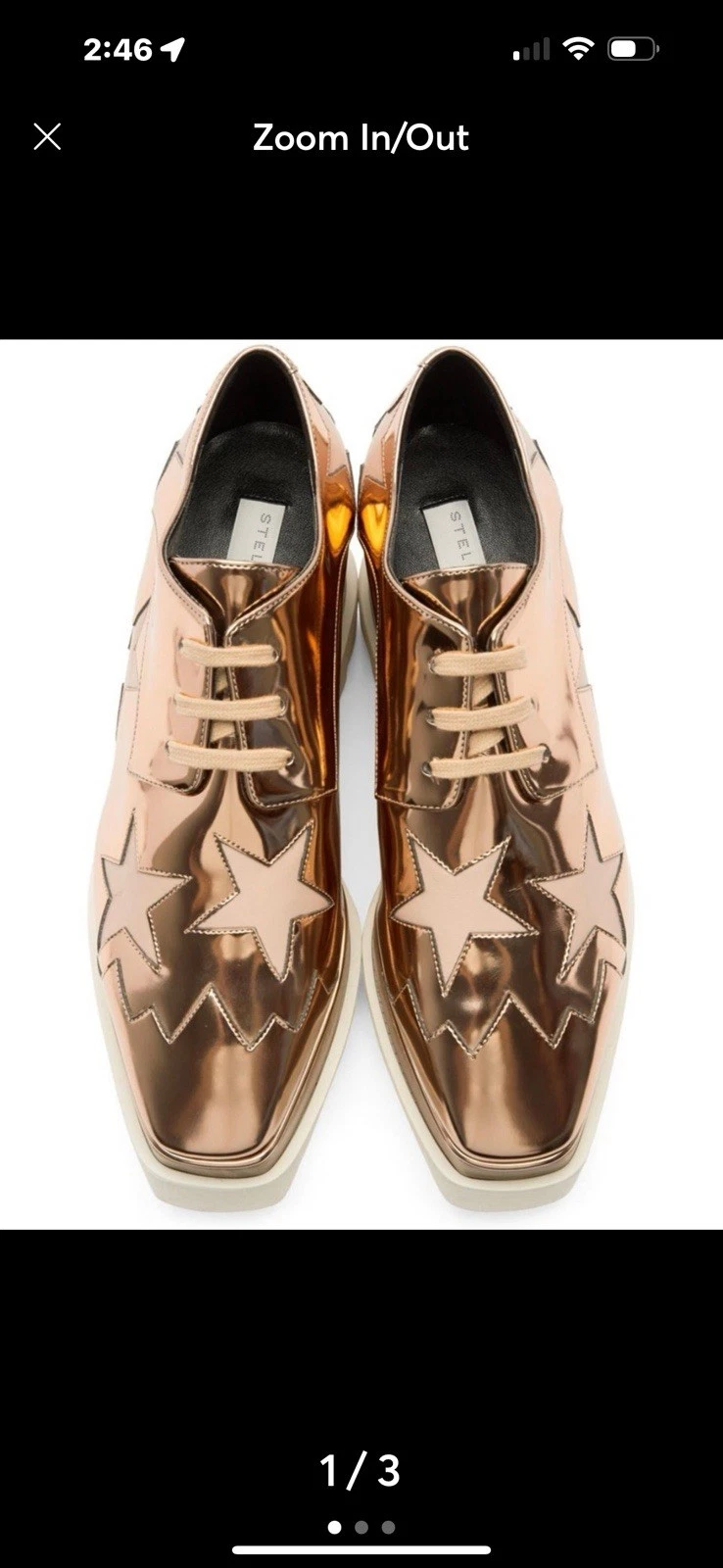 Stella McCartney — BRAND NEW Stella Mccartney Rose Gold Elyse Star Cut-Out Platform Oxford 38