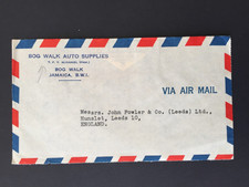 JAMAICA KGVI 2d x 3 + 3d x 4 ON BOG WALK AUTO SUPPLIES ADVERT COVER TO GB