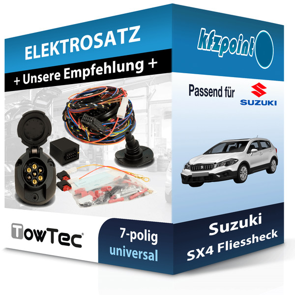 Towtec E-Satz 7Polig Universell Passend für Suzuki SX4 Fliessheck PKW NEU-image