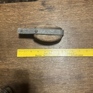 Vintage Wood & Metal Single Block Tackle Pulley Hoist Primitive, Barn, Country