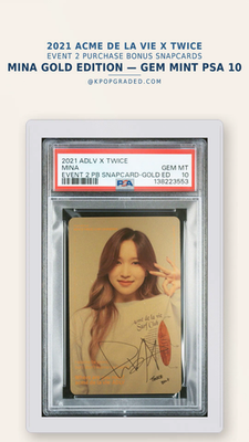 MINA TWICE X ADLV BONUS GOLD EDITION SNAPCARD GEM MINT PSA 10 | eBay