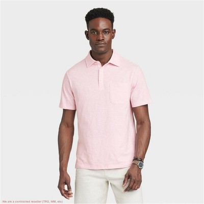 Men's Slub Jersey Polo Shirt - Goodfellow & Co Pink XL *SEE DEAL!!!*