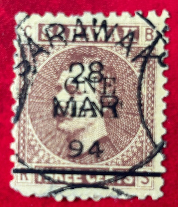 SARAWAK Sc#25 1894 MAR8-CANCELATION Used VLH mark NG F/VF (15-380)