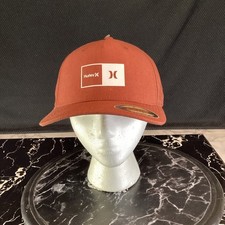 Hurley Men's Natural Flex Fit Hat Cap Rust White Patch Large X-large L/XL