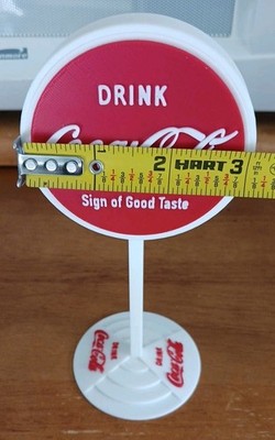 Coca-Cola 立体ロゴ インテリア小物 約43cm Vintage Lollipop Coca-Cola Mini Sign, 3d Printed Miniature 6.5