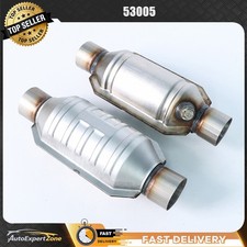 2pcs 2.25 Inletoutlet Universal Catalytic Converter High-flow 53005 Weld-on