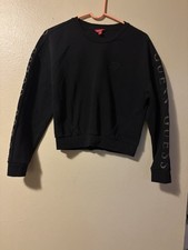 GUESS Los Angeles Women's Black Fleece Cotton Crew Neck Logo Sweatshirt M