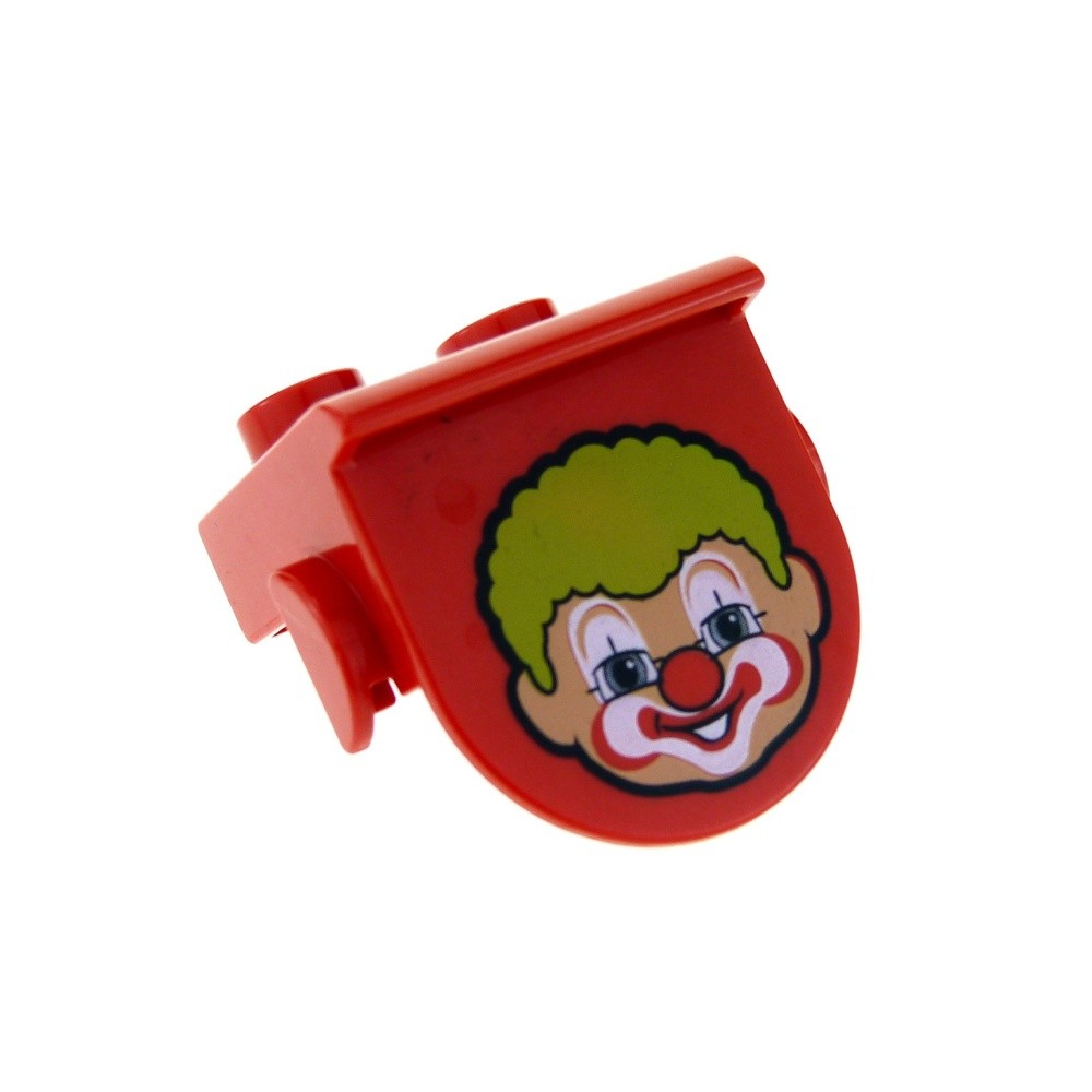 1X Lego Duplo Motiv Brick 1X2 Red Printed Clown Circus Tent 4526470 42236PB03