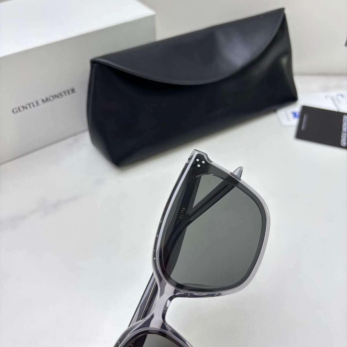 GentleMonster By Row GC12 Sunglasses Gray Frame Black Lenses | eBay