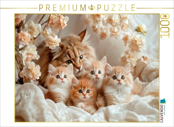 Calvendo Puzzle Family Happiness On Quiet Paws | 1000 Pieces, Finished Size 25.2-image