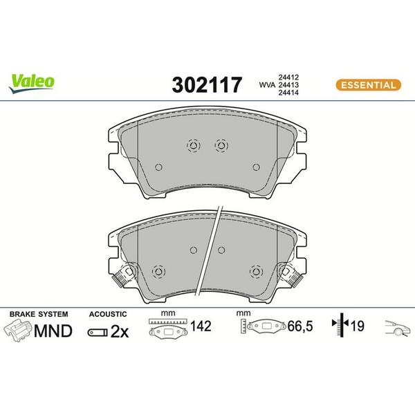Valeo 302117 Bremsbelagsatz FüR Opel Chevrolet Saab Vauxhall Insignia Zafira-image