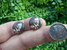 (2) TINY vintage antique - TEDDY ROOSEVELT - political campaign - PINS buttons