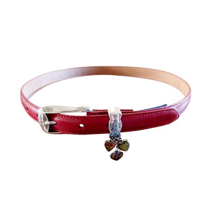 Brighton Red Croc Embossed Leather Belt Silver Heart Charm Size ML 32 Brighton Heart Belt | eBay main image 4