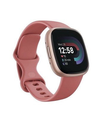 Fitbit Versa 4 Fitness Smartwatch - Pink Sand/Copper Rose Aluminum