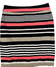 Banana Republic Women s Pencil Skirt Pink Black White Striped Size 4