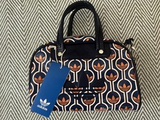 Image of Adidas Originals Mini Bowling Bag Faux Leather Trefoil MONOGRAM PRINT