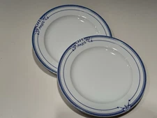2 Bernardaud France Residences Cafe Paris Blue Charger Buffet Service Plates EC