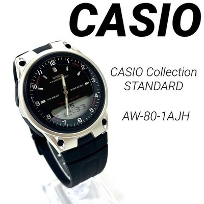 Casio Collection Standard AW-80-1AJH Schwarz Uhr Quarz 5ATM Wasserdicht
