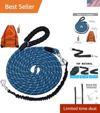 Versatile Long Dog Leash with Padded Handle – Ideal for All Breeds, 15FT to 50FT