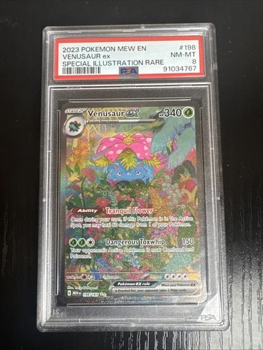 Venusaur ex 198/165 PSA 8 Pokemon Card S&V MEW 151 Set Illustration Rare