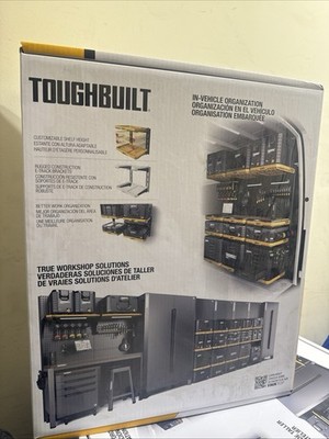 ToughBuilt StackTech 2-Shelf System, Wall Mounted Tool Storage Organizer Shelves