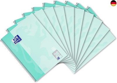 Collegeblock A4 kariert, 80 Blatt, gelocht, mint, 10 Stück