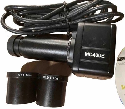 AmScope MD400E Camera, USB Cable, Software CD & Microscope Adapter Rings