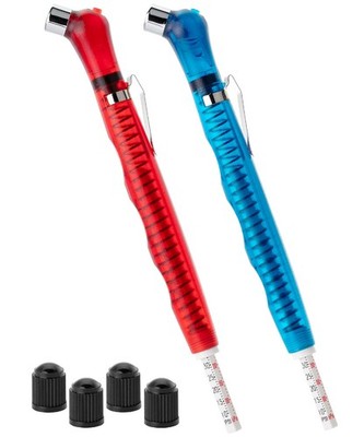 UNCO- Pencil Tire Pressure Gauge, 2 Pack Blue  Red, 10-75 PSI