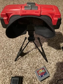 Nintendo Virtual Boy Console Bundle w/ Mario&rsquo;s Tennis &ndash; OEM Stand & Power &ndash; READ