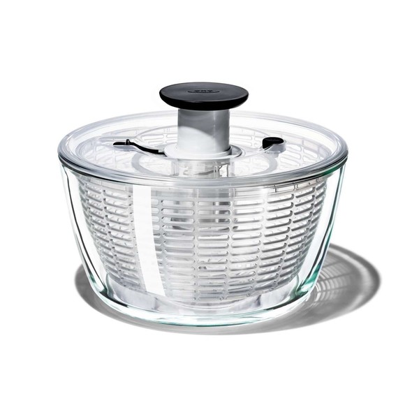 Oxo Good Grips Salatschleuder M.GlasschüSsel, 5,9 L (SchüSsel) /4,1 Liter (Korb)-image