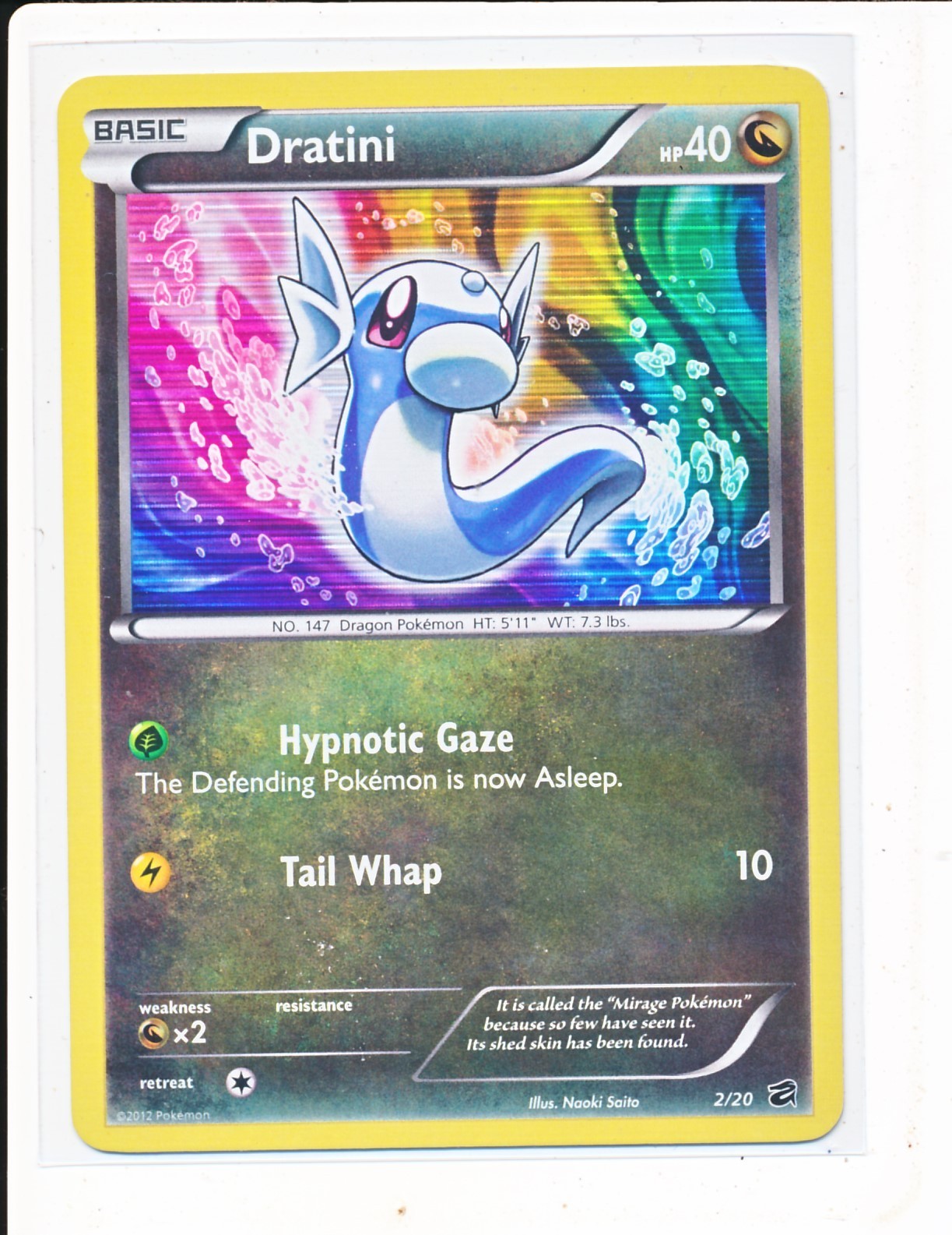 Pokemon Dragon Vault - Dratini 2/20  Holo Rare LP
