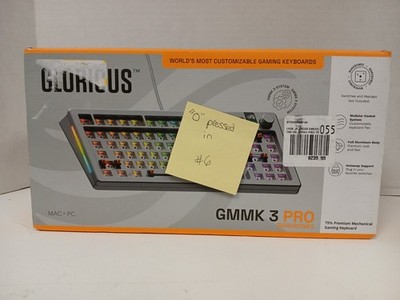 Glorious GMMK 3 Pro Barebone 75% Mechanical Keyboard, Silver  *FOR PARTS*  (#5)