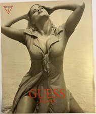 Vtg 1990s AD Anna Nicole Smith-Georges Marciano-Wet Dress on the Beach-Ocean