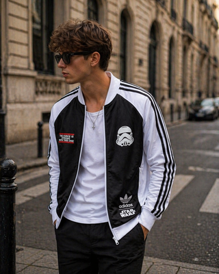 Star Wars スタジャンジャケット L 黒/シルバー Adidas Originals x Star wars Track JACKET Death Star Han Solo