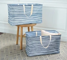 Tidy & Co. Set of 2 Large Collapsible Storage Bags Navy Blue