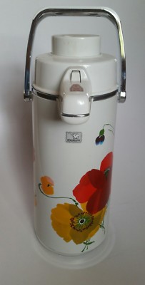 ZOJIRUSHI Glass Thermos Carafe Flowers Poppies