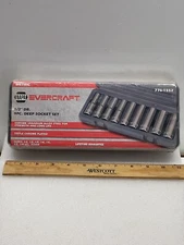 NAPA EVERCRAFT 1/2”DR. 9-PC Metric Deep Socket Set  (#776-1552) 10-22MM New