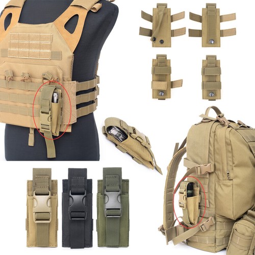 Tactical MOLLE Pouch Outdoor Knife Holder Flashlight Bag Lighter Holder Case Bag - Picture 12 of 15